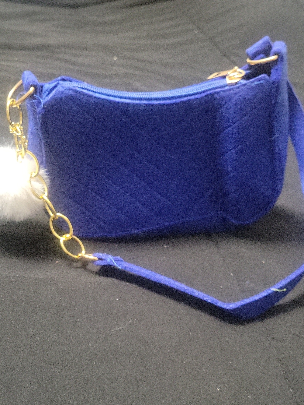 2/$7**Kids NWOT Blue Felt Purse With White Pom Pom